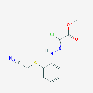 Ethyl chloro(2-{2-[(cyanomethyl)sulfanyl]phenyl}hydrazinylidene)acetate