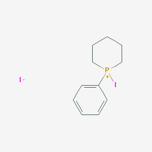 molecular formula C11H15I2P B15457832 1-Iodo-1-phenylphosphinan-1-ium iodide CAS No. 62150-69-0