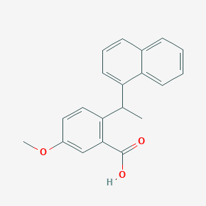 molecular formula C20H18O3 B15457889 5-Methoxy-2-[1-(naphthalen-1-yl)ethyl]benzoic acid CAS No. 62064-31-7