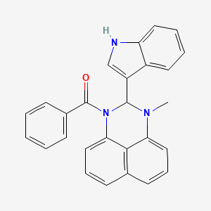 molecular formula C27H21N3O B15457938 [2-(1H-Indol-3-yl)-3-methyl-2,3-dihydro-1H-perimidin-1-yl](phenyl)methanone CAS No. 62078-40-4