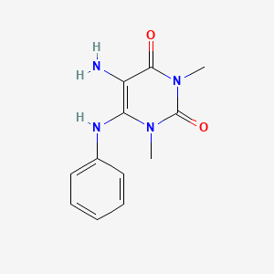 molecular formula C12H14N4O2 B15457946 5-Amino-6-anilino-1,3-dimethylpyrimidine-2,4(1H,3H)-dione CAS No. 61683-72-5