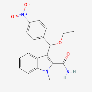 1H-Indole-2-carboxamide, 3-[ethoxy(4-nitrophenyl)methyl]-1-methyl-