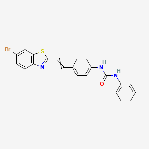 molecular formula C22H16BrN3OS B15457997 N-{4-[2-(6-Bromo-1,3-benzothiazol-2-yl)ethenyl]phenyl}-N'-phenylurea CAS No. 62001-54-1