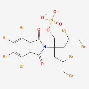 molecular formula C16H12Br8NO6P-2 B15458033 4,5-Dibromo-2-(2,3-dibromopropyl)-2-(4,5,6,7-tetrabromo-1,3-dioxo-1,3-dihydro-2H-isoindol-2-yl)pentyl phosphate CAS No. 62152-84-5