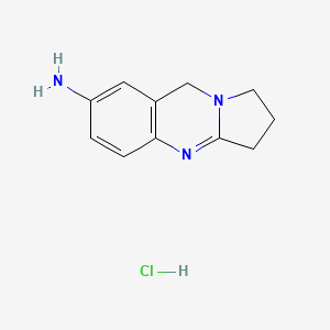 molecular formula C11H14ClN3 B15458048 1,2,3,9-Tetrahydropyrrolo[2,1-b]quinazolin-7-amine;hydrochloride CAS No. 61939-11-5