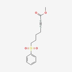 molecular formula C14H16O4S B15458076 Methyl 7-(benzenesulfonyl)hept-2-ynoate CAS No. 61772-08-5