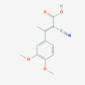 molecular formula C13H13NO4 B15458097 2-Cyano-3-(3,4-dimethoxyphenyl)but-2-enoic acid CAS No. 61755-43-9