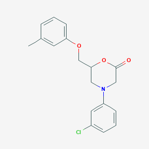 4-(3-Chlorophenyl)-6-[(3-methylphenoxy)methyl]morpholin-2-one