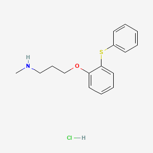 molecular formula C16H20ClNOS B15458201 1-Propanamine, N-methyl-3-(2-(phenylthio)phenoxy)-, hydrochloride CAS No. 62232-59-1