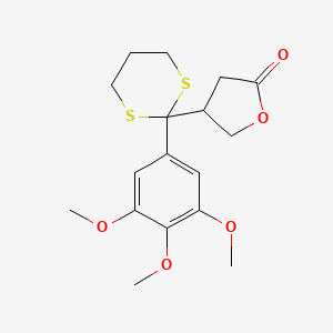 molecular formula C17H22O5S2 B15458206 4-[2-(3,4,5-Trimethoxyphenyl)-1,3-dithian-2-yl]oxolan-2-one CAS No. 62096-78-0