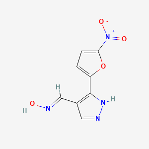 (NE)-N-[[5-(5-nitrofuran-2-yl)-1H-pyrazol-4-yl]methylidene]hydroxylamine