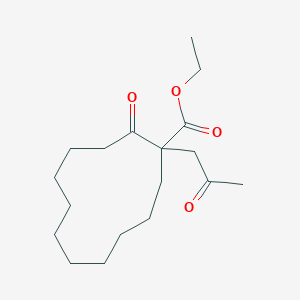 molecular formula C18H30O4 B15458329 Ethyl 2-oxo-1-(2-oxopropyl)cyclododecane-1-carboxylate CAS No. 61771-78-6