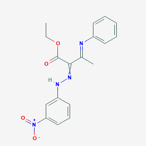 molecular formula C18H18N4O4 B15458340 Ethyl (3E)-2-[2-(3-nitrophenyl)hydrazinylidene]-3-(phenylimino)butanoate CAS No. 62008-98-4