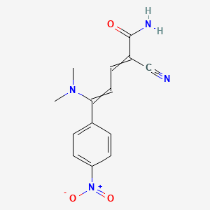 molecular formula C14H14N4O3 B15458358 2-Cyano-5-(dimethylamino)-5-(4-nitrophenyl)penta-2,4-dienamide CAS No. 62090-10-2