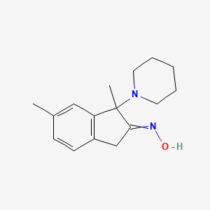 molecular formula C16H22N2O B15458368 N-[1,6-Dimethyl-1-(piperidin-1-yl)-1,3-dihydro-2H-inden-2-ylidene]hydroxylamine CAS No. 61957-37-7