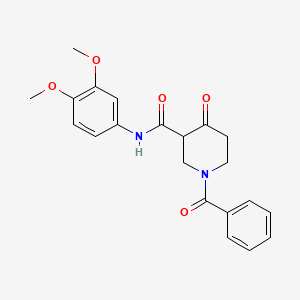 1-Benzoyl-N-(3,4-dimethoxyphenyl)-4-oxopiperidine-3-carboxamide