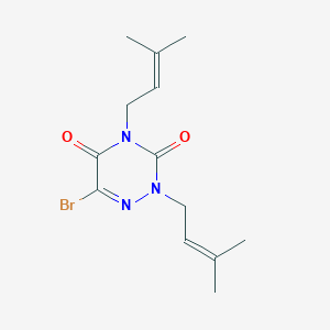 molecular formula C13H18BrN3O2 B15458551 6-Bromo-2,4-bis(3-methylbut-2-en-1-yl)-1,2,4-triazine-3,5(2H,4H)-dione CAS No. 61958-54-1