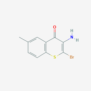 molecular formula C10H8BrNOS B15458598 3-Amino-2-bromo-6-methyl-4H-1-benzothiopyran-4-one CAS No. 61423-73-2