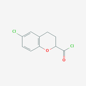 molecular formula C10H8Cl2O2 B15458789 6-Chloro-3,4-dihydro-2H-1-benzopyran-2-carbonyl chloride CAS No. 61629-51-4