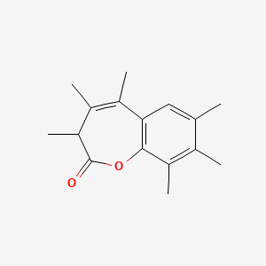 molecular formula C16H20O2 B15458790 3,4,5,7,8,9-Hexamethyl-1-benzoxepin-2(3H)-one CAS No. 61357-54-8