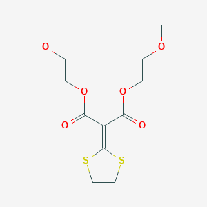 molecular formula C12H18O6S2 B15458807 Bis(2-methoxyethyl) (1,3-dithiolan-2-ylidene)propanedioate CAS No. 61782-04-5