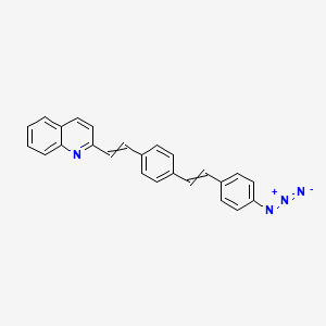 molecular formula C25H18N4 B15459013 2-(2-{4-[2-(4-Azidophenyl)ethenyl]phenyl}ethenyl)quinoline CAS No. 61458-00-2