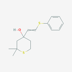 2,2-Dimethyl-4-[2-(phenylsulfanyl)ethenyl]thian-4-ol