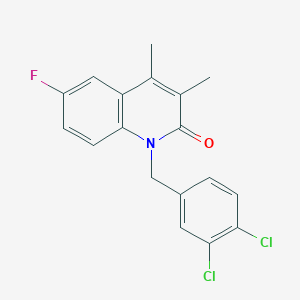 molecular formula C18H14Cl2FNO B15459102 1-[(3,4-Dichlorophenyl)methyl]-6-fluoro-3,4-dimethylquinolin-2(1H)-one CAS No. 61304-71-0