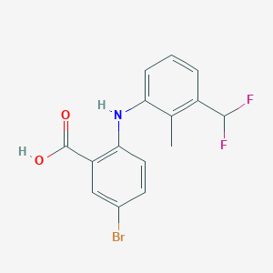 molecular formula C15H12BrF2NO2 B15459146 5-Bromo-2-[3-(difluoromethyl)-2-methylanilino]benzoic acid CAS No. 61708-26-7