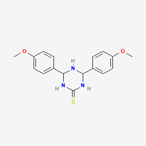 molecular formula C17H19N3O2S B15459215 4,6-Bis(4-methoxyphenyl)-1,3,5-triazinane-2-thione CAS No. 61582-11-4