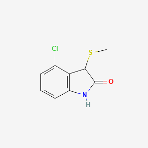 molecular formula C9H8ClNOS B15459252 4-Chloro-3-(methylsulfanyl)-1,3-dihydro-2H-indol-2-one CAS No. 61394-54-5