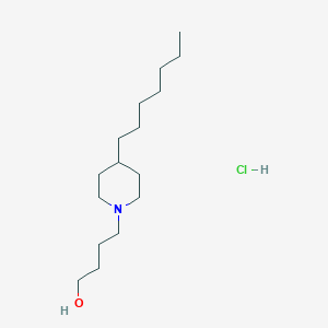 molecular formula C16H34ClNO B15459261 4-(4-Heptylpiperidin-1-yl)butan-1-ol;hydrochloride CAS No. 61515-50-2