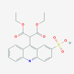 molecular formula C20H19NO7S B15459288 9-(1,3-Diethoxy-1,3-dioxopropan-2-YL)acridine-2-sulfonic acid CAS No. 61556-13-6