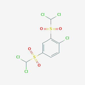 molecular formula C8H5Cl5O4S2 B15459314 1-Chloro-2,4-bis(dichloromethanesulfonyl)benzene CAS No. 61496-38-6