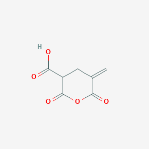 molecular formula C7H6O5 B15459340 2H-Pyran-3-carboxylic acid, tetrahydro-5-methylene-2,6-dioxo- CAS No. 61245-09-8