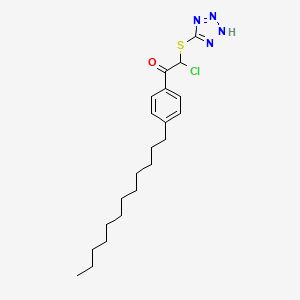 molecular formula C21H31ClN4OS B15459401 2-Chloro-1-(4-dodecylphenyl)-2-[(2H-tetrazol-5-yl)sulfanyl]ethan-1-one CAS No. 61631-50-3