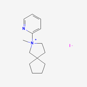 molecular formula C14H21IN2 B15459491 2-Methyl-2-(pyridin-2-yl)-2-azaspiro[4.4]nonan-2-ium iodide CAS No. 61343-41-7