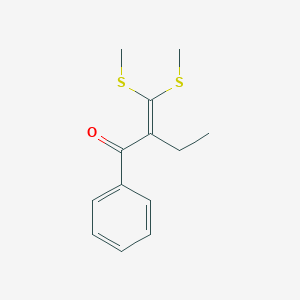 molecular formula C13H16OS2 B15459508 1-Butanone, 2-[bis(methylthio)methylene]-1-phenyl- CAS No. 61541-62-6