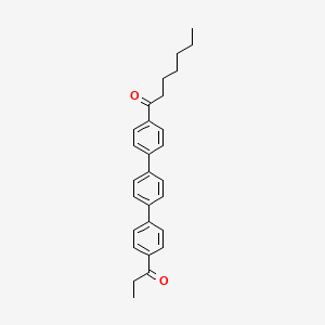 molecular formula C28H30O2 B15459678 1-[4-[4-(4-Propanoylphenyl)phenyl]phenyl]heptan-1-one CAS No. 61337-41-5