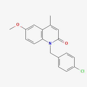 molecular formula C18H16ClNO2 B15459716 1-[(4-Chlorophenyl)methyl]-6-methoxy-4-methylquinolin-2(1H)-one CAS No. 61297-66-3