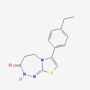 molecular formula C14H15N3OS B15459770 7-(4-Ethylphenyl)-4,5-dihydro[1,3]thiazolo[2,3-c][1,2,4]triazepin-3(2H)-one CAS No. 61323-77-1