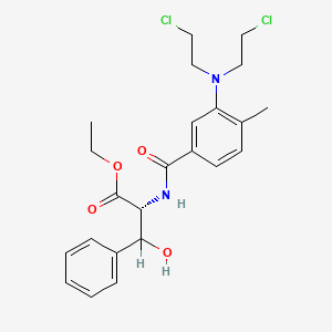 molecular formula C23H28Cl2N2O4 B15459779 threo-N-(3-Di-(2-chloroethyl)amino-4-methylbenzoyl)-DL-phenylserine ethyl ester CAS No. 61454-05-5