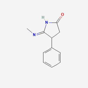 molecular formula C11H12N2O B15459910 2H-Pyrrol-2-one, 3,4-dihydro-5-(methylamino)-4-phenyl- CAS No. 61324-66-1