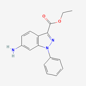 molecular formula C16H15N3O2 B15459936 Ethyl 6-amino-1-phenyl-1H-indazole-3-carboxylate CAS No. 61360-54-1