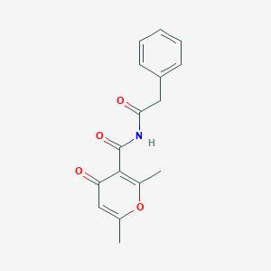 molecular formula C16H15NO4 B15459994 2,6-Dimethyl-4-oxo-N-(phenylacetyl)-4H-pyran-3-carboxamide CAS No. 61334-46-1