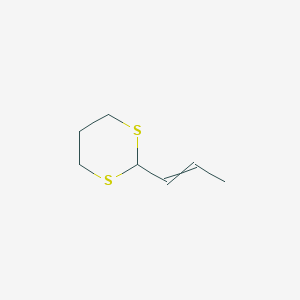 molecular formula C7H12S2 B15460018 1,3-Dithiane, 2-(1-propenyl)- CAS No. 61685-42-5