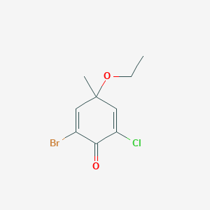 2-Bromo-6-chloro-4-ethoxy-4-methylcyclohexa-2,5-dien-1-one