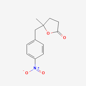 molecular formula C12H13NO4 B15460080 5-Methyl-5-[(4-nitrophenyl)methyl]oxolan-2-one CAS No. 61477-79-0