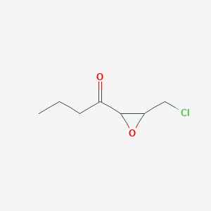 molecular formula C7H11ClO2 B15460221 1-Butanone, 1-[3-(chloromethyl)oxiranyl]- CAS No. 61170-74-9