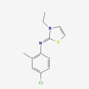 molecular formula C12H13ClN2S B15460294 (2Z)-N-(4-Chloro-2-methylphenyl)-3-ethyl-1,3-thiazol-2(3H)-imine CAS No. 61677-23-4